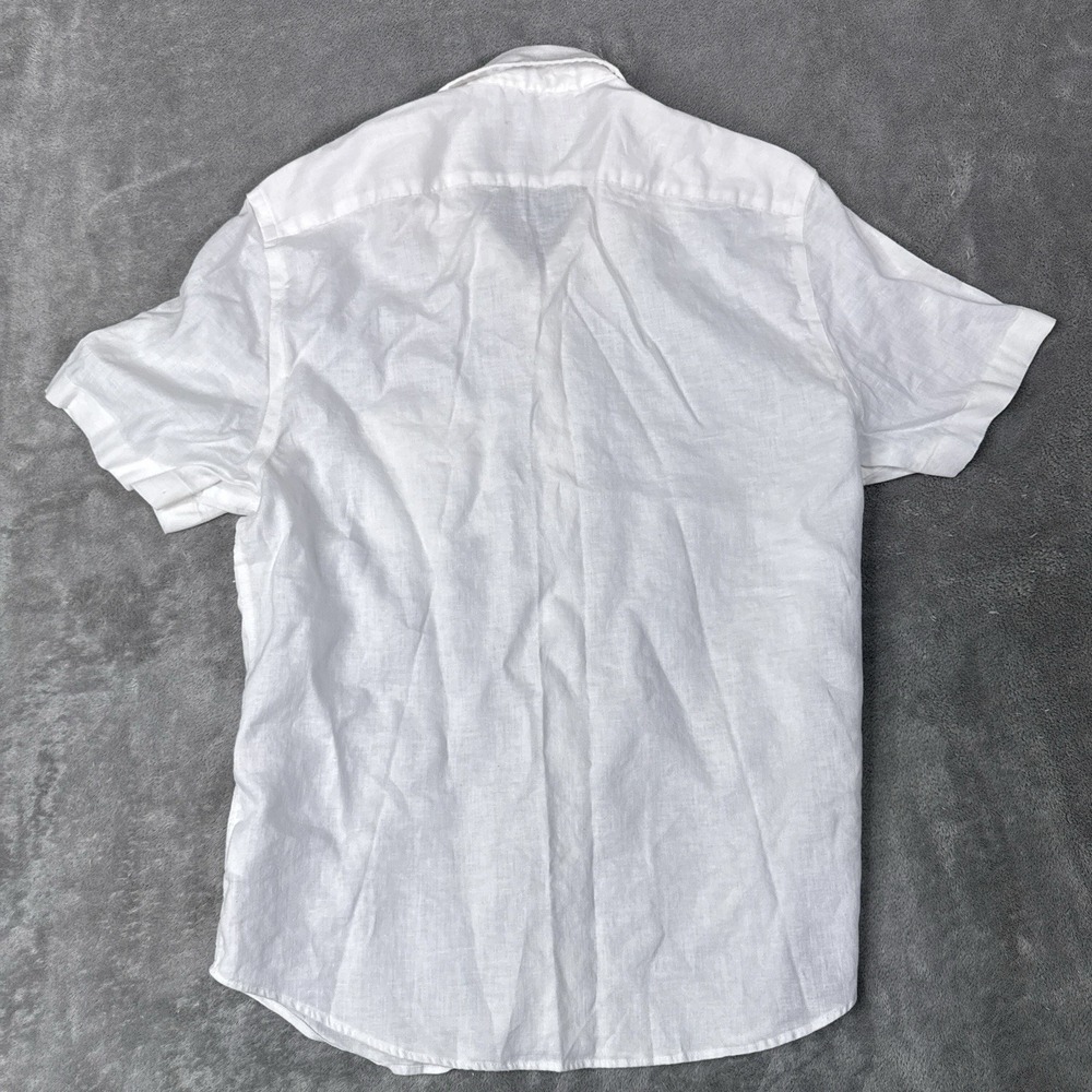 UNTUCKit Shirt Mens Small White Short Sleeve 100% Linen Wrinkle Resistant 40878 - Picture 2 of 8